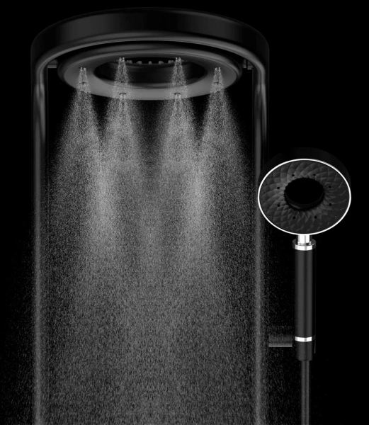 Душевая стойка AQUAme AQM8004B черный фото в интернет-магазине «Wasser-Haus.ru»