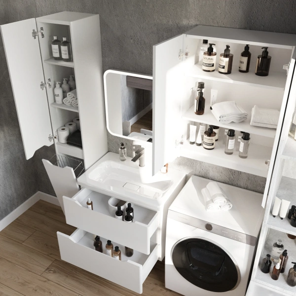 Мебель для ванной Style Line Марелла 70 подвесная, белая матовая фото в интернет-магазине «Wasser-Haus.ru»