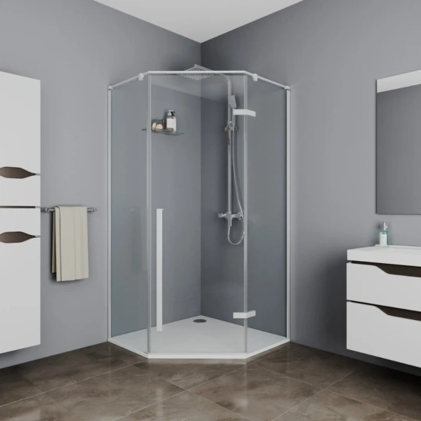 Душевой уголок Ceruttispa C2AW 100x100, профиль белый фото в интернет-магазине «Wasser-Haus.ru»