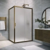 Душевой уголок Vegas Glass ZP+ZPV Tur Novo h1900 110*70 05 10 профиль бронза, стекло сатин фото в интернет-магазине «Wasser-Haus.ru»