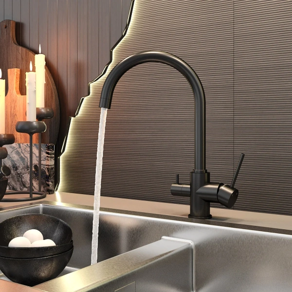 Смеситель для кухни Elghansa Kitchen Pure Water 56B5216-Black black фото в интернет-магазине «Wasser-Haus.ru»