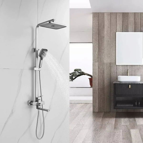 Душевая стойка Shevanik S7036L, сатин фото в интернет-магазине «Wasser-Haus.ru»