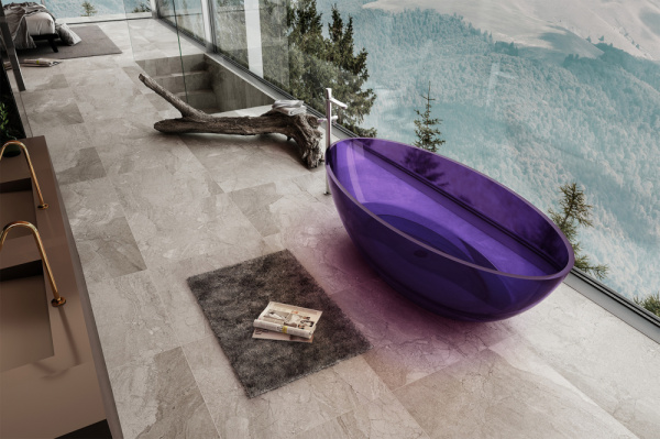 Прозрачная ванна ABBER Kristall AT9702Amethyst фиолетовая фото в интернет-магазине «Wasser-Haus.ru»