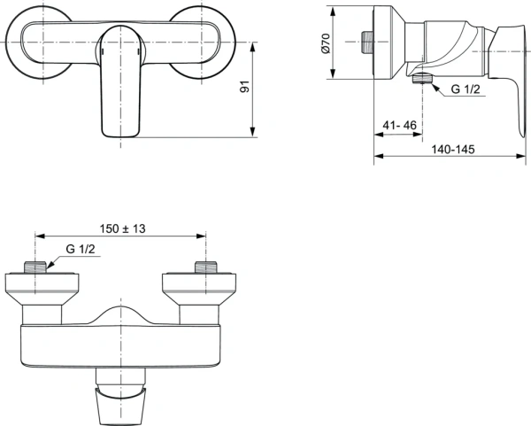 Смеситель для душа Ideal Standard Connect Air A7032AA фото в интернет-магазине «Wasser-Haus.ru»