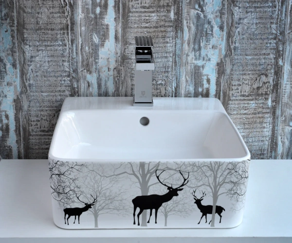 Раковина Bronze de Luxe Deer 1060BD черная фото в интернет-магазине «Wasser-Haus.ru»