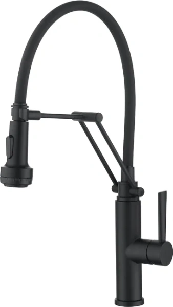 Комплект Мойка кухонная Paulmark Kante PM106052-BL черный + Смеситель Domaci Равенна DCB 7012 черный, с гибким изливом фото в интернет-магазине «Wasser-Haus.ru»