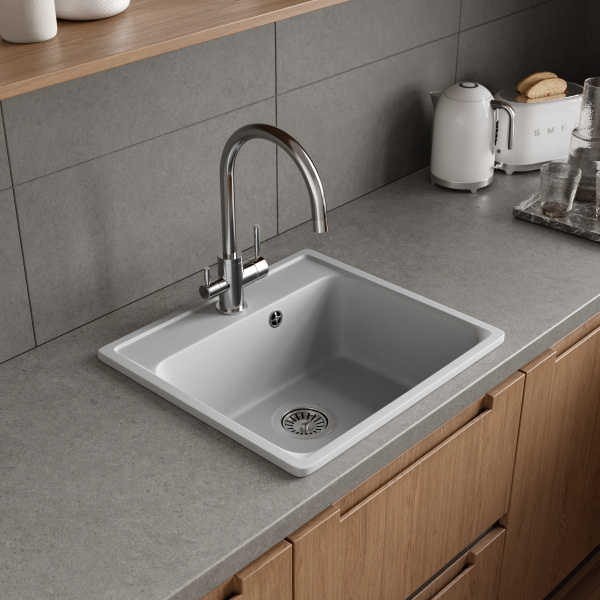 Мойка кухонная Domaci Савона QB 530 платина фото в интернет-магазине «Wasser-Haus.ru»