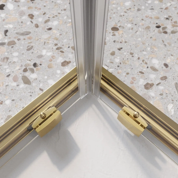 Душевой уголок BelBagno Luce A-2-90-C-ORO 90x90, профиль золото, стекло прозрачное фото в интернет-магазине «Wasser-Haus.ru»