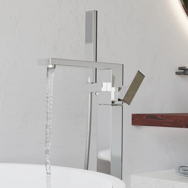 Напольный смеситель для ванны с душем RGW Shower Panels SP-350 хром фото в интернет-магазине «Wasser-Haus.ru»