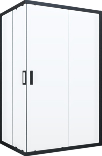 Душевой уголок Vegas Glass ZA-F Novo 110*90 02М 10 профиль черный матовый, стекло сатин фото в интернет-магазине «Wasser-Haus.ru»