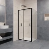 Душевой уголок RGW Passage PA-14B+100 см (138-142)х100х195, профиль черный матовый, стекло прозрачное фото в интернет-магазине «Wasser-Haus.ru»