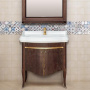 Мебель для ванной Misty Агата 80 напольная, орех, золотая патина фото в интернет-магазине «Wasser-Haus.ru»