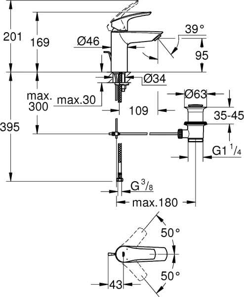 Смеситель для раковины Grohe Eurosmart 23456003 фото в интернет-магазине «Wasser-Haus.ru»