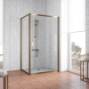 Душевой уголок Vegas Glass ZP+ZPV 100*70 05 01 профиль бронза, стекло прозрачное фото в интернет-магазине «Wasser-Haus.ru»