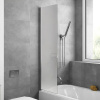 Шторка на ванну Mira Glass 400 профиль алюминий полированный фото в интернет-магазине «Wasser-Haus.ru»
