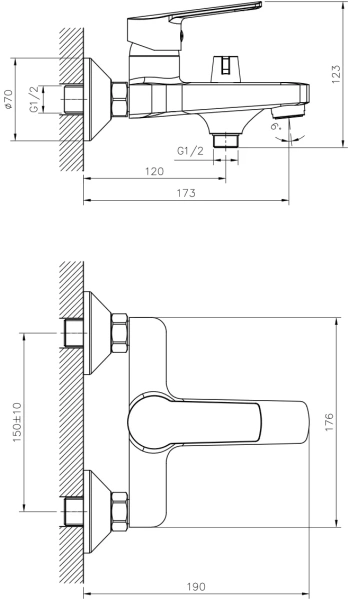 Смеситель для ванны с душем Decoroom SO22 SO22036 фото в интернет-магазине «Wasser-Haus.ru»