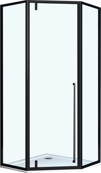 Душевой уголок Vincea Penta VSP-3P100CLB 100x100, профиль чёрный, стекло прозрачное фото в интернет-магазине «Wasser-Haus.ru»