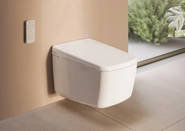 Унитаз подвесной VitrA V-Care Prime 7231B403-6216 безободковый, с биде и микролифтом фото в интернет-магазине «Wasser-Haus.ru»
