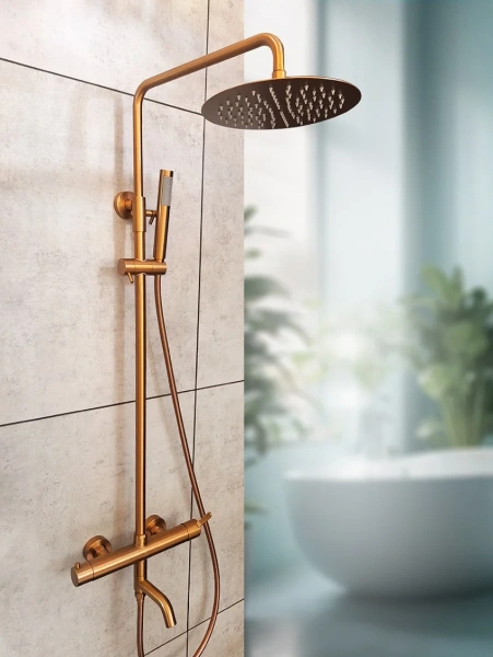 Душевая стойка AltroBagno Unione 030211 RaSp, матовая медь фото в интернет-магазине «Wasser-Haus.ru»