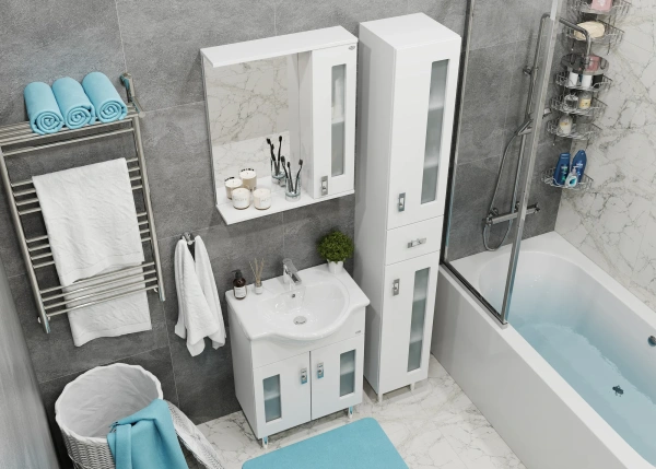 Мебель для ванной Onika Кристалл 60.18 белая фото в интернет-магазине «Wasser-Haus.ru»
