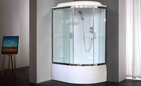 Душевая кабина Royal Bath  RB 8120BK1-T-CH (прозрачное) левая фото в интернет-магазине «Wasser-Haus.ru»