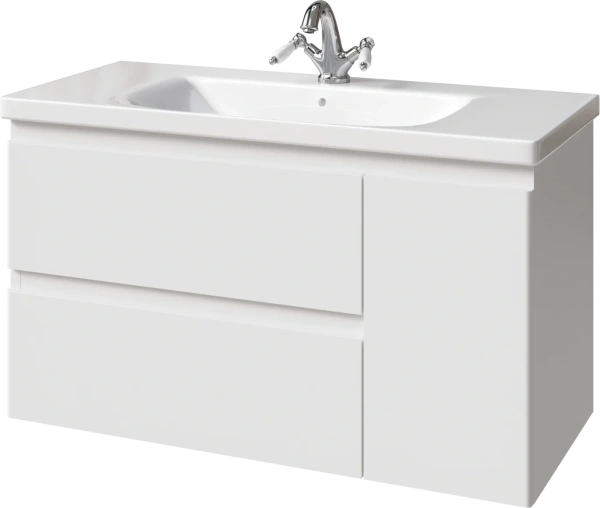 Тумба с раковиной Caprigo Forte 100 белая R фото в интернет-магазине «Wasser-Haus.ru»