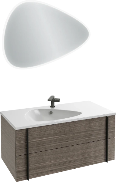 Тумба с раковиной Jacob Delafon Nouvelle Vague 100, фактурный дуб фото в интернет-магазине «Wasser-Haus.ru»