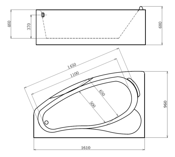 Акриловая ванна Gemy G9046 B L фото в интернет-магазине «Wasser-Haus.ru»
