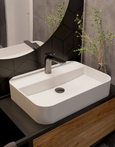 Смеситель для раковины металл Gun Metal, AQUAme Como AQM6510GM фото в интернет-магазине «Wasser-Haus.ru»
