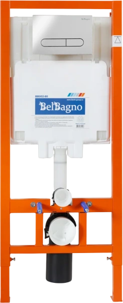 Комплект Унитаз подвесной BelBagno Loto BB070CHR/SC безободковый, с микролифтом + Система инсталляции для унитазов BelBagno BB002-80 с кнопкой смыва BB005-PR-CH фото в интернет-магазине «Wasser-Haus.ru»