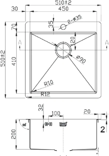 Мойка кухонная Zorg Light ZL R 510510 GRAFIT фото в интернет-магазине «Wasser-Haus.ru»