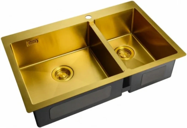 Комплект Мойка кухонная Zorg Light ZL R 780-2-510-L BRONZE + Смеситель Sanitary SZR-3216 Bronze бронза фото в интернет-магазине «Wasser-Haus.ru»