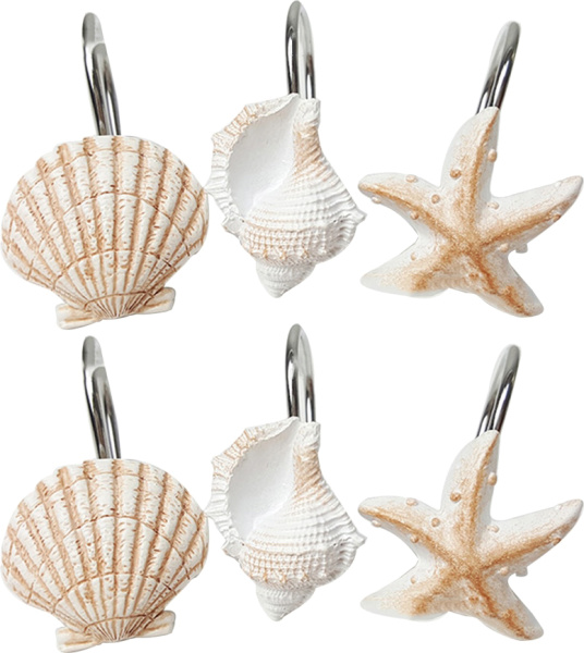 Крючки для шторы Carnation Home Fashions Sea Shells PHP-SEA фото в интернет-магазине «Wasser-Haus.ru»