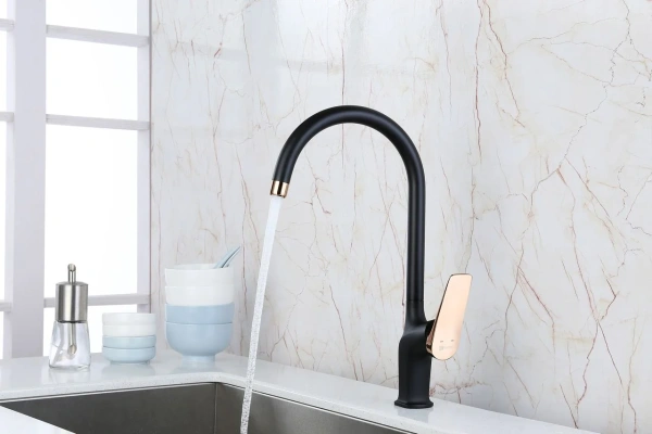 Смеситель для кухни Lemark Bronx LM3705BLR черный/золото фото в интернет-магазине «Wasser-Haus.ru»