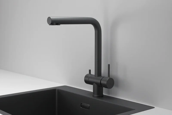 Смеситель для кухни Granula Kitchen Space 7011, черный матовый фото в интернет-магазине «Wasser-Haus.ru»