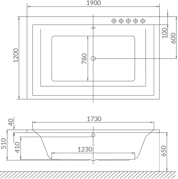 Акриловая ванна Excellent Crown Lux WAEX.CRO19.ULTRA 190x120 фото в интернет-магазине «Wasser-Haus.ru»