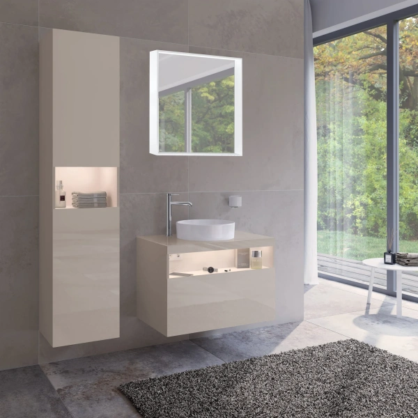 Шкаф-пенал Keuco Stageline 32831 L, кашемир, с подсветкой фото в интернет-магазине «Wasser-Haus.ru»