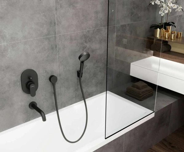 Встраиваемый смеситель для душа и ванны Hansgrohe Vernis Blend Vernis Blend 71449670 черный фото в интернет-магазине «Wasser-Haus.ru»