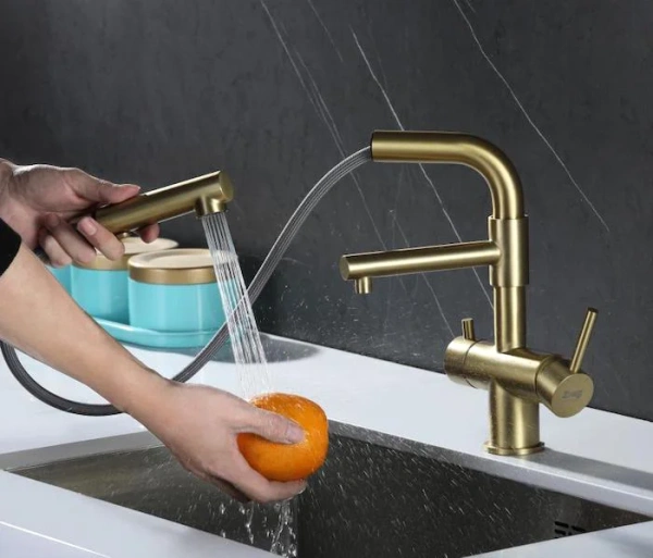Смеситель для кухни Zorg Sanitary SZR-3216 Bronze бронза фото в интернет-магазине «Wasser-Haus.ru»