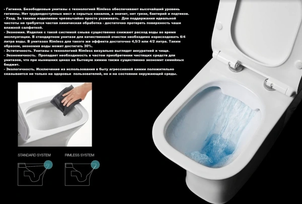 Унитаз приставной Cerutti Spa Bernina 7842 безободковый, с микролифтом фото в интернет-магазине «Wasser-Haus.ru»
