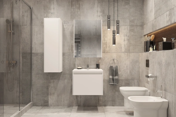 Шкаф-пенал Velvex Klaufs белый фото в интернет-магазине «Wasser-Haus.ru»