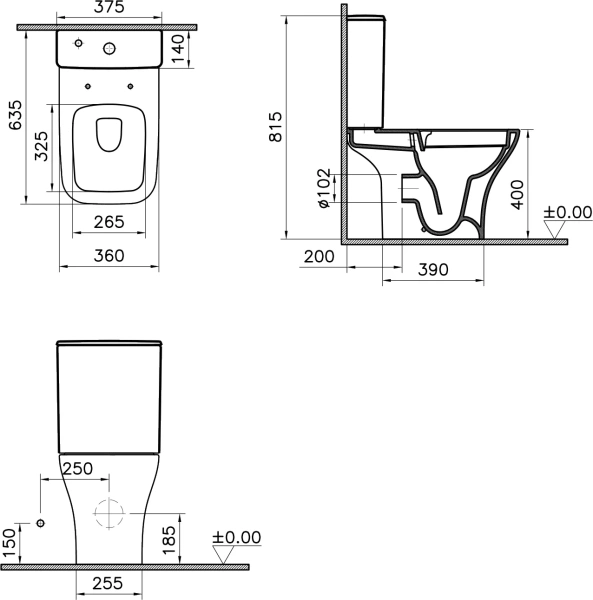 Унитаз-компакт VitrA Polar 9843B003-7201 безободковый, с микролифтом фото в интернет-магазине «Wasser-Haus.ru»