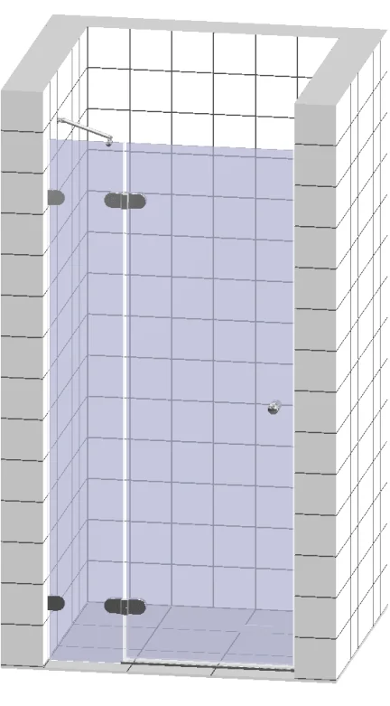 Душевая дверь в нишу Vegas Glass EP-F-1 Novo 150 02М 01 L профиль черный матовый, стекло прозрачное фото в интернет-магазине «Wasser-Haus.ru»