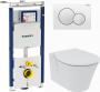 Комплект Унитаз подвесной Ideal Standard Connect Air K819501 безободковый + Инсталляциия Geberit Duofix Sigma 12 Plattenbau 111.362.00.5 с кнопкой смыва хром фото в интернет-магазине «Wasser-Haus.ru»