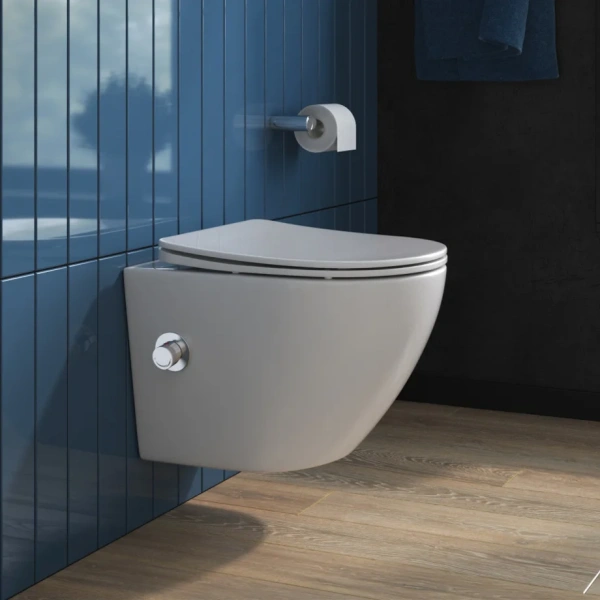 Комплект Унитаз подвесной BelBagno Uno BB3105CHR-BS/SC с микролифтом, со смесителем и функцией биде + Шумоизоляция Geberit + Инсталляция Duofix Delta 458.163.21.1 с кнопкой смыва, хром фото в интернет-магазине «Wasser-Haus.ru»