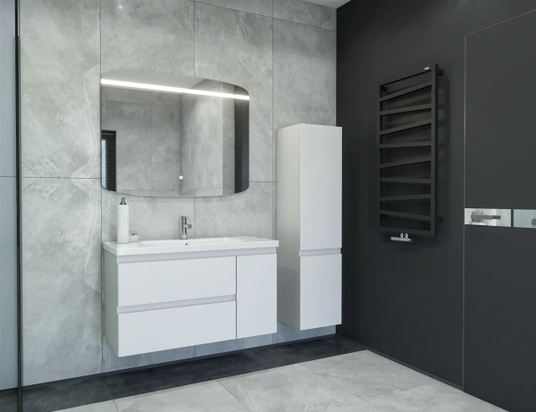 Тумба с раковиной Caprigo Forte 100 белая R фото в интернет-магазине «Wasser-Haus.ru»