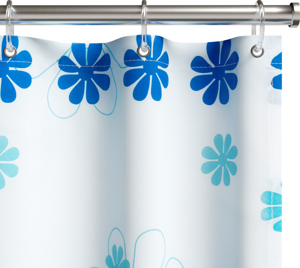 Штора для ванной Fora PH98 180х180 см, голубая, цветочный дождь фото в интернет-магазине «Wasser-Haus.ru»