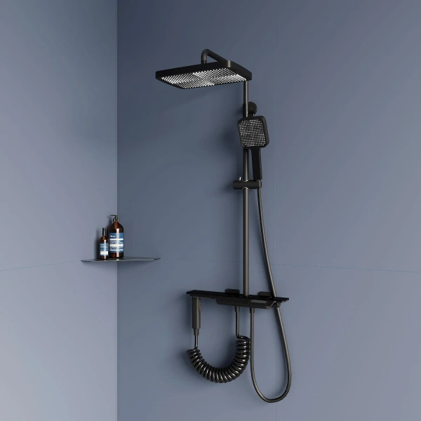 Душевая стойка RGW Shower Panels SP-35-B, черная фото в интернет-магазине «Wasser-Haus.ru»