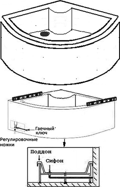 Поддон для душа Wemor 90/44 высокий фото в интернет-магазине «Wasser-Haus.ru»