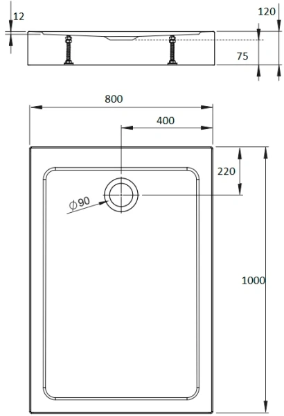Поддон для душа Radaway Doros F Compact 100x80 с сифоном фото в интернет-магазине «Wasser-Haus.ru»